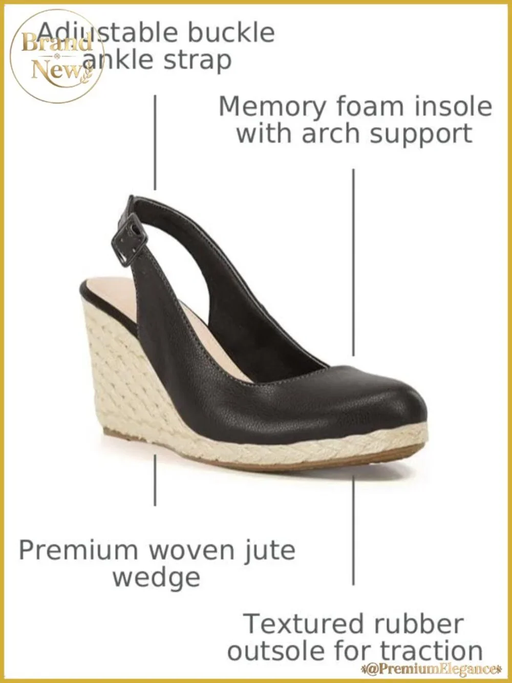 Women's Espadrille Wedge Sandals with Memory Foam